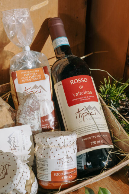 funghi e prodotti tipici valtellinesi in confezione regalo