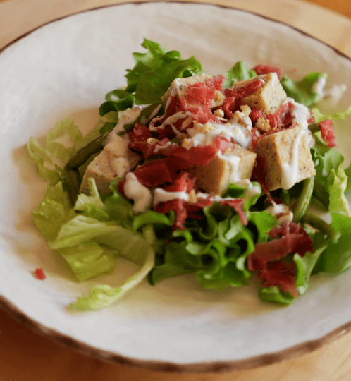 Insalata di fagiolini con polenta e bresaola - ricetta