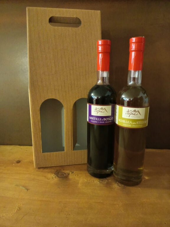 Portabottiglie 2 liquori della Valtellina
