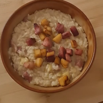 Risotto Speck ,mele e Bitto